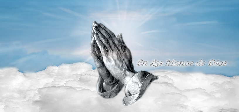 P 212 BL SL En Las Manos de Dios Blue Clouds (Silver Text) PRINT